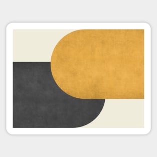 Half Circle Colorblock - Gold Black Sticker